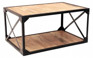 Konferenční stolek z kovu a masivu mango Greta 90x60