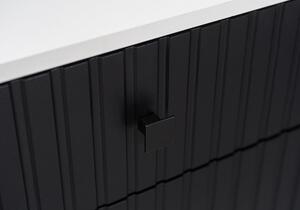 Obývací stěna Premia s lamelovými dvířky černá/bílá - FALCO