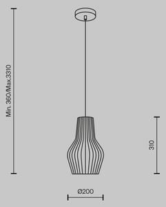 Maytoni MOD191PL-01W - Lustr na lanku ROOTS 1xE27/40W/230V pr. 20 cm béžová