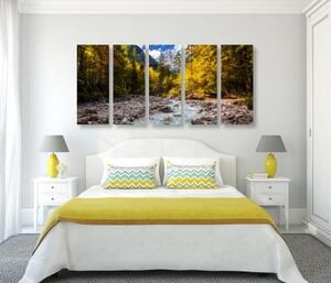 5-dílný obraz malebná horská krajina - 100x50 cm