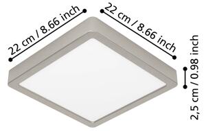 Eglo 901321 -LED Str. svíti. FUEVA LED/10,5W/230V 2700/4000/6500K 22x22 cm chrom