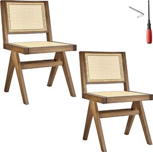 Tectake® Dřevěná židle Lissy Boho style 48,5 x 53,5 x 83 cm, nosnost 120 kg