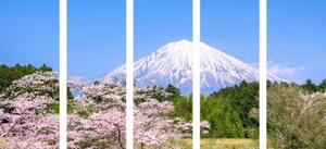 5-dílný obraz sopka Fuji - 100x50 cm