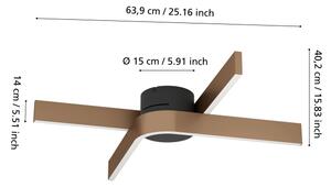 Eglo 901863 - LED RGBW Stm. str. svítidlo FOLCINO-Z 2xLED/18W/230V měděná/černá