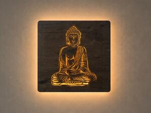 "Buddha" světelný obraz s baterií a pohybovým čidlem 62x62 cm provedení povrchu: dub světlý