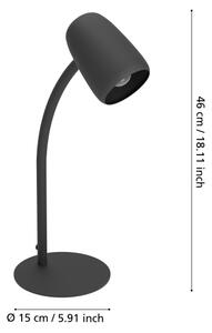 Eglo 901828 - Stolní lampa CARLO 1xE14/18W/230V černá