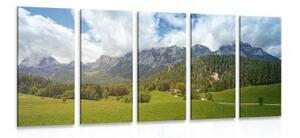 5-dílný obraz malebné Rakousko - 100x50 cm
