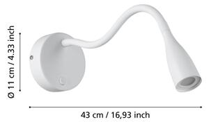 Eglo 901819 - LED Flexibilní nástěnná lampa OLIVANDINO LED/3,8W/230V bílá
