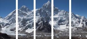 5-dílný obraz nádherný vrchol hory - 100x50 cm