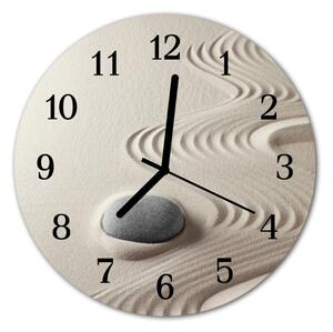 Skleněné hodiny kulaté Pískové kameny fi 30 cm