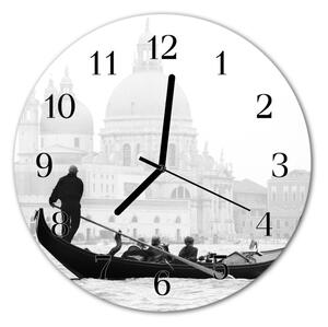 Skleněné hodiny kulaté Venkovská loď fi 30 cm
