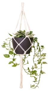 Závěs na květináč MACRAMÉ, 100 cm, Macrame, bílá