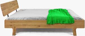 Zaoblená manželská postel z masivu dub 180 x 200 cm