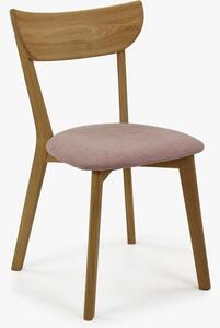 Moderní židle dub Eva, růžový sedák