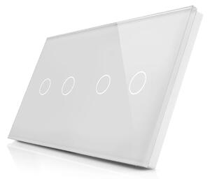 Skleněný panel pro 2 dvojité vypínače ROON - R-2C/2C-W