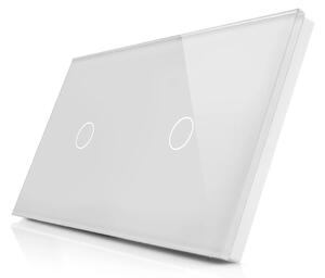 Skleněný panel pro 2 jednoduché vypínače ROON - R-1C/1C-W