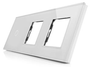 Skleněný panel pro jednoduchý vypínač a 2 zásuvkové moduly ROON - R-1C/SR/SR-W