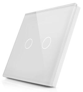 Skleněný panel pro dvojitý vypínač ROON - R-2C-W