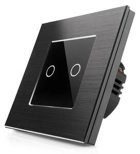 Dotykový žaluziový vypínač z broušeného hliníku R-T602W-ALU-BB