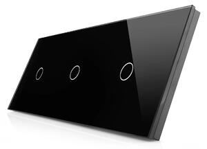 Skleněný panel pro 3 jednoduché vypínače ROON - R-1C/1C/1C-B
