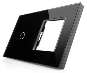 Skleněný panel pro jednoduchý vypínač a 1 zásuvkový modul ROON - R-1C/SR-B