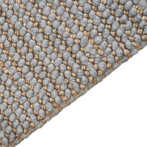 Vlněný koberec 140 x 150 cm šedý/hnědý BANOO