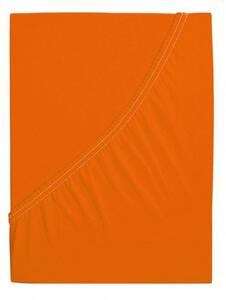 B.E.S. PETROVICE Prostěradlo Jersey česaná bavlna MAKO - Sytá oranžová 90 x 200 cm