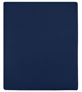 Jersey prostěradlo námořnická modř 90 x 200 cm bavlna 136230