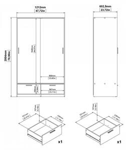 Šatní skříň s posuvnými dveřmi Line 74324 bílá/jackson hickory - TVI