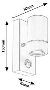 Rabalux 8838 - Venkovní nástěnné svítidlo se senzorem MEDINA 1xGU10/10W/230V