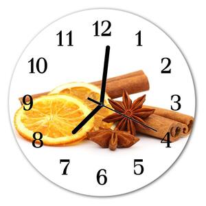 Skleněné hodiny kulaté Vanilkový citron fi 30 cm