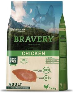 Dog ADULT large/medium Krmivo pro psy 4kg - kuře BRAVERY 1003503