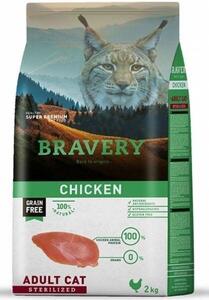 Cat STERILIZED Krmivo pro kočky 2kg - kuře BRAVERY 2100943
