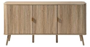 CALICOSY – Komoda se 3 dvířky v dekoru dubu a lameloovým vzorem, šířka 150 cm – MAHO