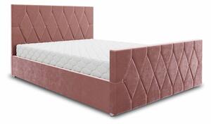Manželská postel 140 cm Alex (světle růžová) (s roštem a úložným prostorem). 1046754