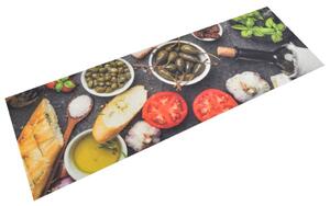 Kuchyňský koberec omyvatelný Víno a jídlo 60 x 180 cm samet 136553