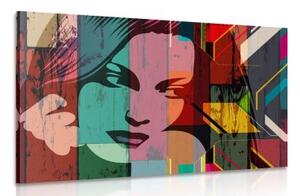 Obraz portrét ženy na barevném pozadí - 60x40 cm