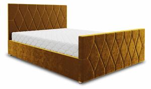 Manželská postel 140 cm Alex (zlatá) (s roštem a úložným prostorem). 1046760