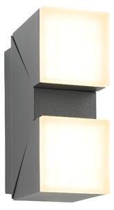 Venkovní čtvercové nástěnné svítidlo Evo Up/Down LED 12,5W 3000K, otočné, antracit, P54