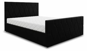 Manželská postel 140 cm Alex (černá) (s roštem a úložným prostorem). 1046763