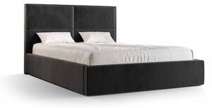 Manželská postel 140 cm Alfonso (černá) (s roštem a úložným prostorem). 1046790