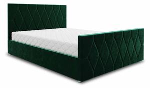Manželská postel 180 cm Alex (tmavě zelená) (s roštem a úložným prostorem). 1046789