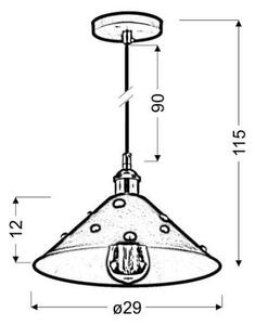 Lustr na lanku SCRIMI 1xE27/60W/230V