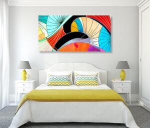 Obraz abstrakce v pestrých barvách - 100x50 cm