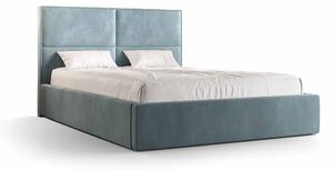 Manželská postel 140 cm Alfonso (modrá) (s roštem a úložným prostorem). 1046792