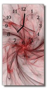 Skleněné hodiny vertikální  Umění Červená abstraktní 30x60 cm