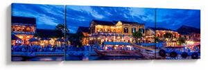 Obraz nočního města Hoi An, Vietnam (170x50 cm)