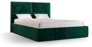Manželská postel 160 cm Alfonso (tmavě zelená) (s roštem a úložným prostorem). 1046803