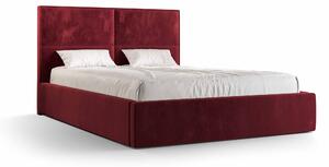 Manželská postel 140 cm Alfonso (bordó) (s roštem a úložným prostorem). Vlastní profesionální přeprava až k Vám domů 1046794