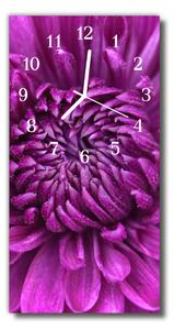 Skleněné hodiny vertikální  Fialové pivoňka květiny 30x60 cm